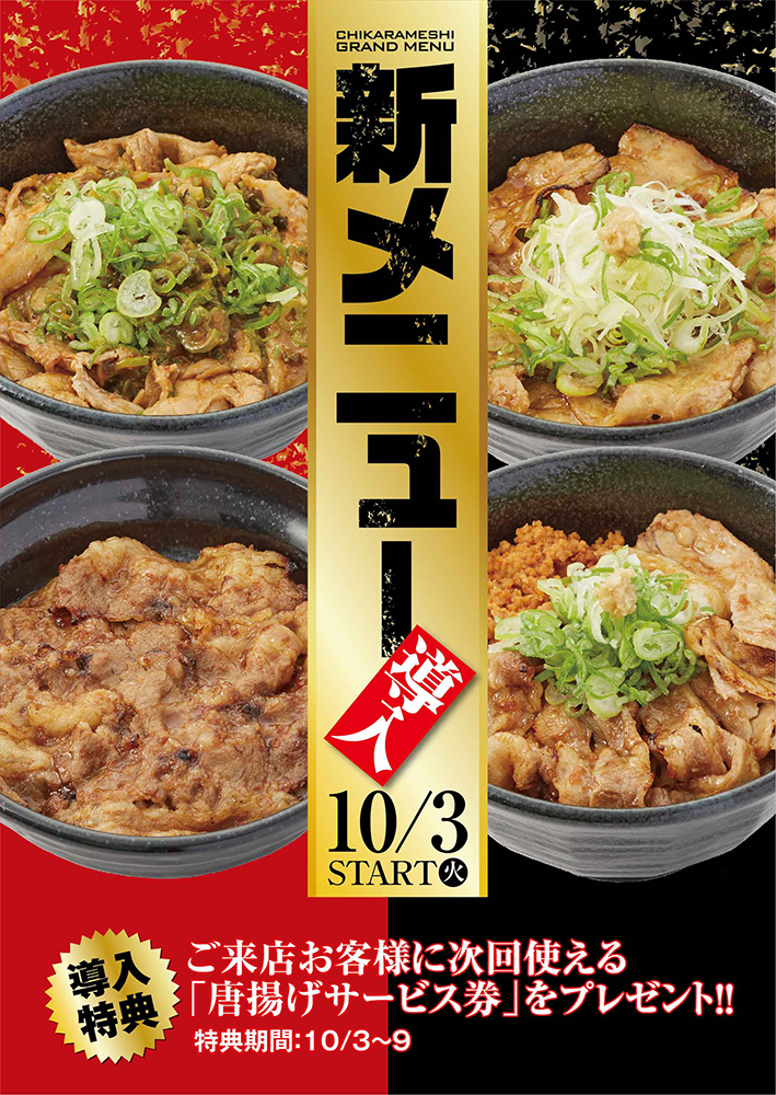 牛丼 焼き牛丼 カレー 定食 焼肉定食 朝定食 セットもお得 東京チカラめし